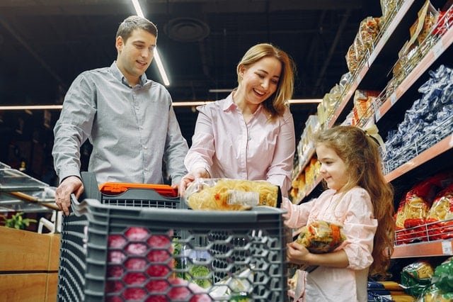 Einkaufen Beispiel Familie