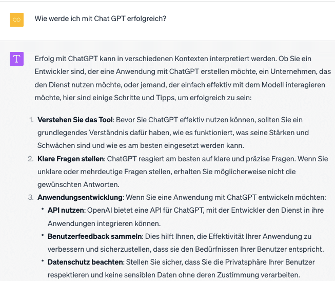 ChatGPT Beispiel