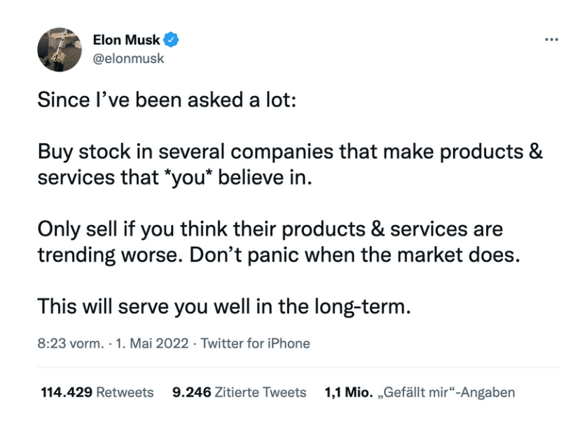 Elon Musk Investitions-Philosophie